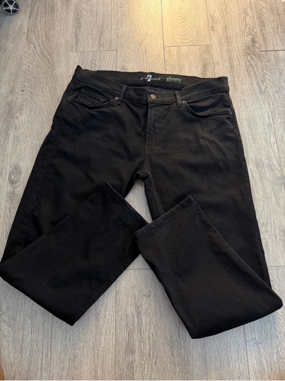 7 For All Mankind Slimmy Black Men's Slim Jeans sz 36 perfect condition